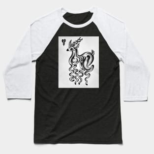 Wibbly Wobbly Watercolor Deer Baseball T-Shirt